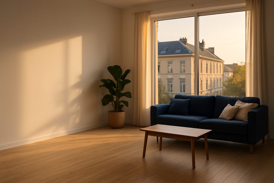 Salon d'appartement moderne et lumineux